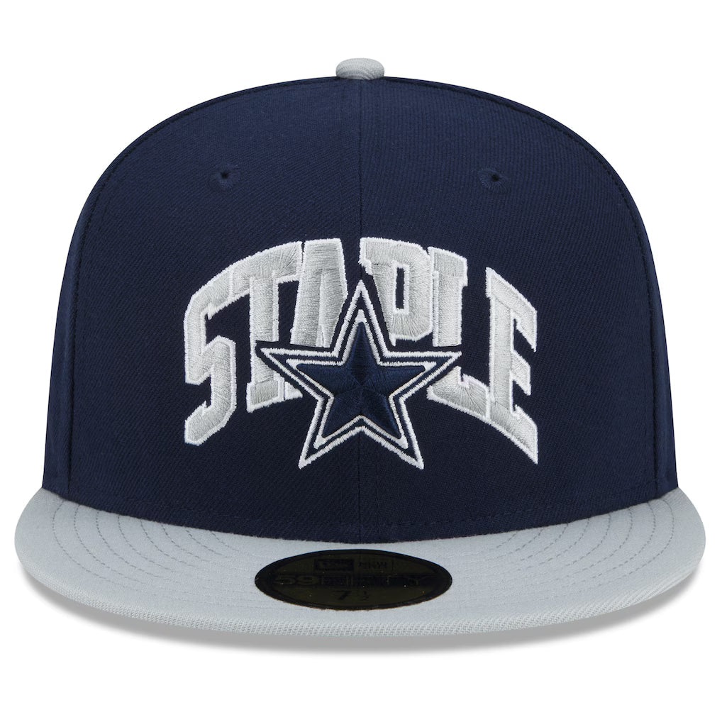 Dallas Cowboys New Era NFL x Staple Collection 59FIFTY Fitted Hat - Navy/Gray