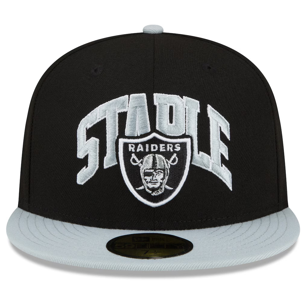 Las Vegas Raiders New Era NFL x Staple Collection 59FIFTY Fitted Hat - Black/Gray