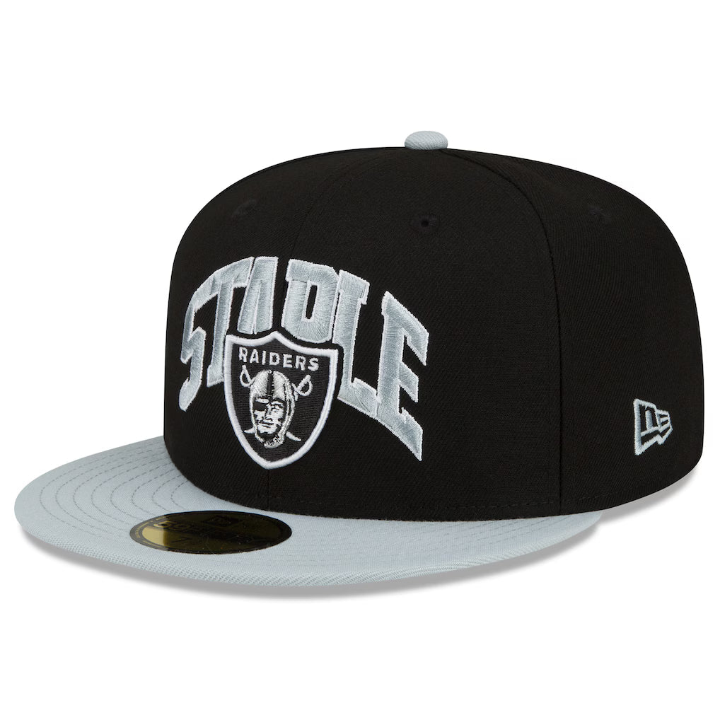 Las Vegas Raiders New Era NFL x Staple Collection 59FIFTY Fitted Hat - Black/Gray